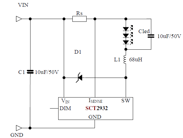 SCT2932 typical application circuit