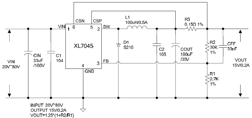 XL7045 Typical Application Circuit