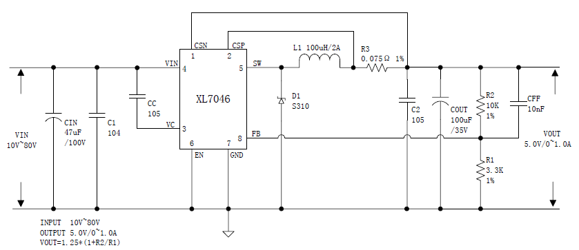 XL7046 Typical Application Circuit