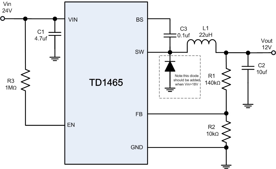 TD1465 Typical Application Circuit