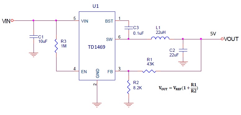 TD1465 Typical Application Circuit