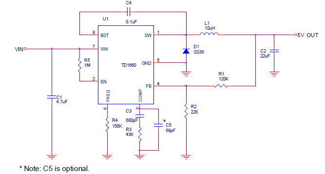 TD1660 Typical Application Circuit