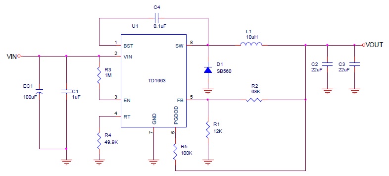 TD1663 Typical Application Circuit