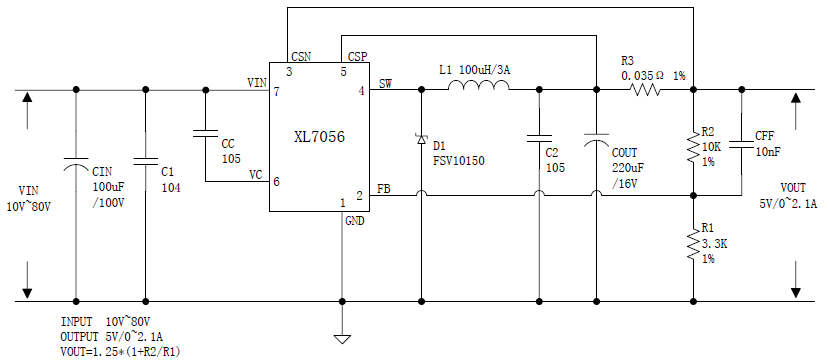 XL7046 Typical Application Circuit